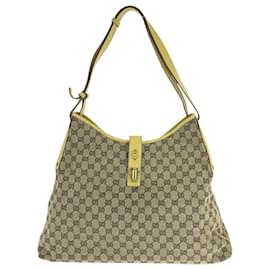 Gucci-Gucci New Jackie GG Canvas Hobo Bag-Brown,Beige