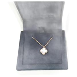 Van Cleef & Arpels-Van Cleef & Arpels Sweet Alhambra Necklace K18 YG Shell-White