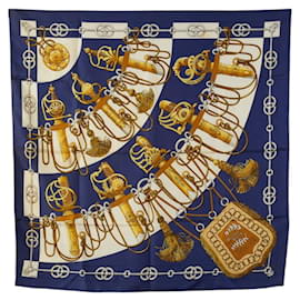Hermès-Hermes Silk Scarf Cliquetis Navy Multicolor-Multiple colors