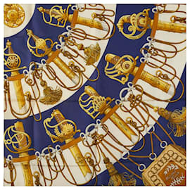 Hermès-Hermes Silk Scarf Cliquetis Navy Multicolor-Multiple colors