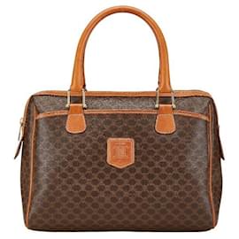 Céline-Celine Macadam Boston Bag Brown PVC Leather-Brown