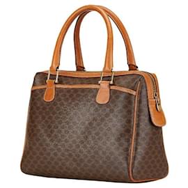 Céline-Celine Macadam Boston Bag Brown PVC Leather-Brown