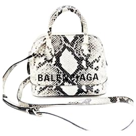 Balenciaga-Sac à main Balenciaga XXS Ville en cuir embossé python-Noir
