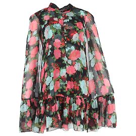 Erdem Constantine Cape-Effekt Mini-Kleid aus floral bedruckter Seide Andere