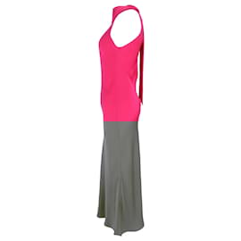 Autre Marque-Galvan Sienna Sleeveless Turtleneck Bow-Back Dress In Pink Satin-Brown,Pink