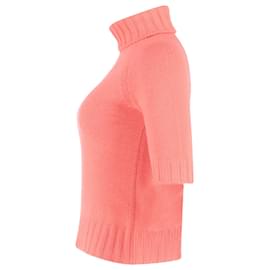 Céline-Celine Cropped Sweater in Peach Cashmere-Pink,Peach