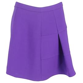 Victoria Beckham-Victoria Beckham Midi Skirt in Purple Wool-Purple