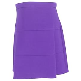 Victoria Beckham-Victoria Beckham Midi Skirt in Purple Wool-Purple