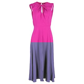 Autre Marque-Saloni Marla Long Dress in Pink Rayon-Pink