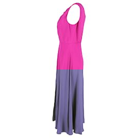Autre Marque-Saloni Marla Long Dress in Pink Rayon-Pink