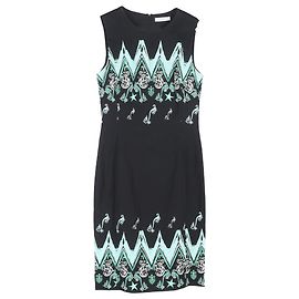 Robe Mini Cady Imprimée de la Collection Versace en Viscose Noire Noir