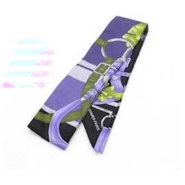 Hermès-Hermes Silk Twilly Scarf Blue Multicolor-Blue