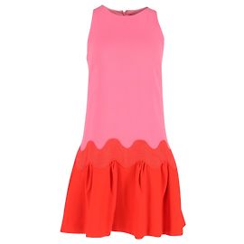 Autre Marque Lela Rose Colorblock Mini-Kleid aus rosa Polyester Braun Pink