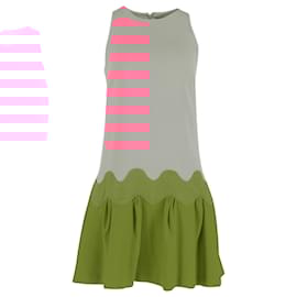 Autre Marque-Lela Rose Colorblock Mini Dress in Pink Polyester-Brown,Pink