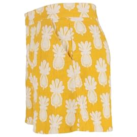 Autre Marque-La DoubleJ Pineapple Print Short in Yellow Cotton-Yellow