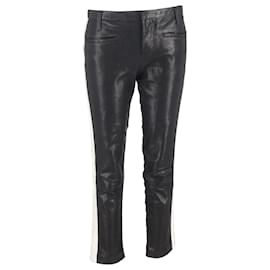 Haider Ackermann-Haider Ackermann Stripe Detail Pants in Black Leather-Black