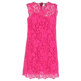 Autre Marque Vestido mini de algodón rosa con patrón de encaje Dolce & Gabbana Castaño Rosa