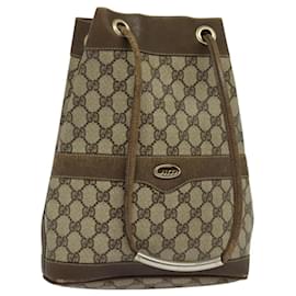 Gucci-GUCCI GG Supreme Shoulder Bag PVC Beige Auth sw187-Beige