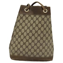 Gucci-GUCCI GG Supreme Shoulder Bag PVC Beige Auth sw187-Beige