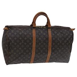 Louis Vuitton-LOUIS VUITTON Monogram Keepall 55 Boston Bag M41424 LV Auth BD799-Monogram