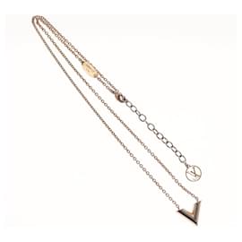 Louis Vuitton-LOUIS VUITTON Collier LV Necklace metal Pink gold M80137 LV Auth bs23736-Golden