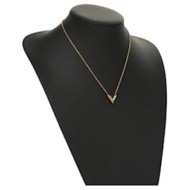 Louis Vuitton-LOUIS VUITTON Essential V Necklace Gold M61083 LV Auth bs24152-Golden