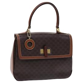 Céline-CELINE Macadam Canvas Hand Bag PVC Leather Brown Auth bs23889-Brown