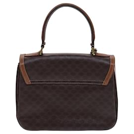 Céline-CELINE Macadam Canvas Hand Bag PVC Leather Brown Auth bs23889-Brown