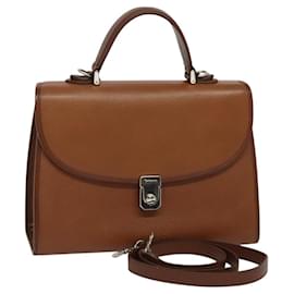 Autre Marque-Burberrys Hand Bag Leather 2way Brown Auth BA956-Brown
