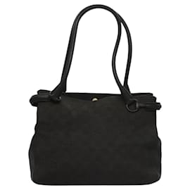 Gucci-GUCCI GG Canvas Shoulder Bag Black 101971 Auth ep8093-Black