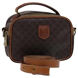 Céline-CELINE Macadam Canvas Hand Bag PVC Leather 2way Brown Auth hk2380-Brown