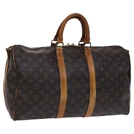 Louis Vuitton-LOUIS VUITTON Monogram Keepall Bandouliere 45 Boston Bag M41418 LV Auth ep8099-Monogram
