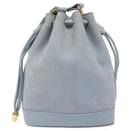 Céline-CELINE Shoulder Bag Suede Blue Auth EC961-Blue