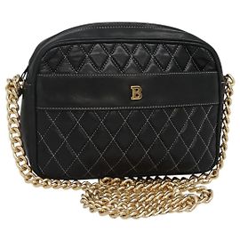 Borsa a spalla BALLY in pelle nera e oro Auth bs23848 Nero D'oro