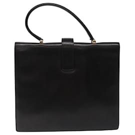 Céline-CELINE Hand Bag Leather Black Gold Auth hk2385-Black,Golden