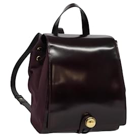 Céline-CELINE Backpack Leather Purple Gold Auth sw247-Golden,Purple