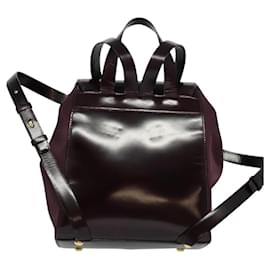Céline-CELINE Backpack Leather Purple Gold Auth sw247-Golden,Purple