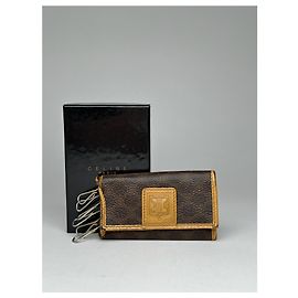 Céline Vintage Celine Paris Leather Key Holder Brown Brown
