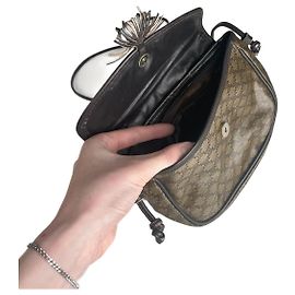 Céline Borsa a tracolla in pelle vintage Celine Triomphe marrone verde Verde