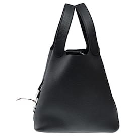 Hermès-HERMES Picotin Bag in Black Leather - 102610-Black