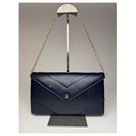 Givenchy-Vintage Givenchy 4G Leather Bag Navy-Navy blue
