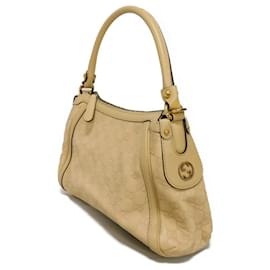 Gucci-Gucci Scarlet Leather Shoulder Bag 282298-Brown,Beige