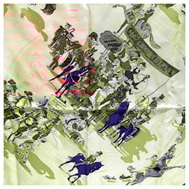 Hermès-Hermes Silk Moliere Circus Scarf-Yellow