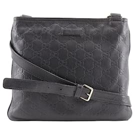 Gucci-Gucci GG Leather Shoulder Bag-Brown