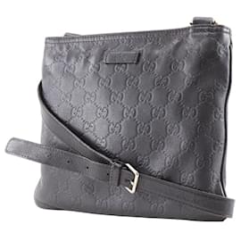 Gucci-Gucci GG Leather Shoulder Bag-Brown