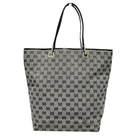 Gucci-Gucci Canvas Leather GG Tote Bag 0021098-Brown,Beige
