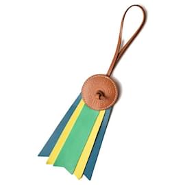 Hermès-Hermes Bag Charm Paddock Flot Green/Lime/Blue-Green