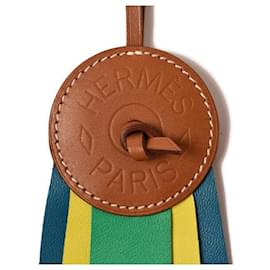 Hermès-Hermes Bag Charm Paddock Flot Green/Lime/Blue-Green