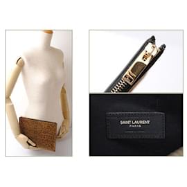 Yves Saint Laurent-Yves Saint Laurent Suede Clutch Bag 375950-Brown