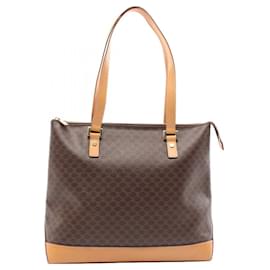 Céline-Celine Macadam Tote Bag PVC Coated Canvas Leather-Brown